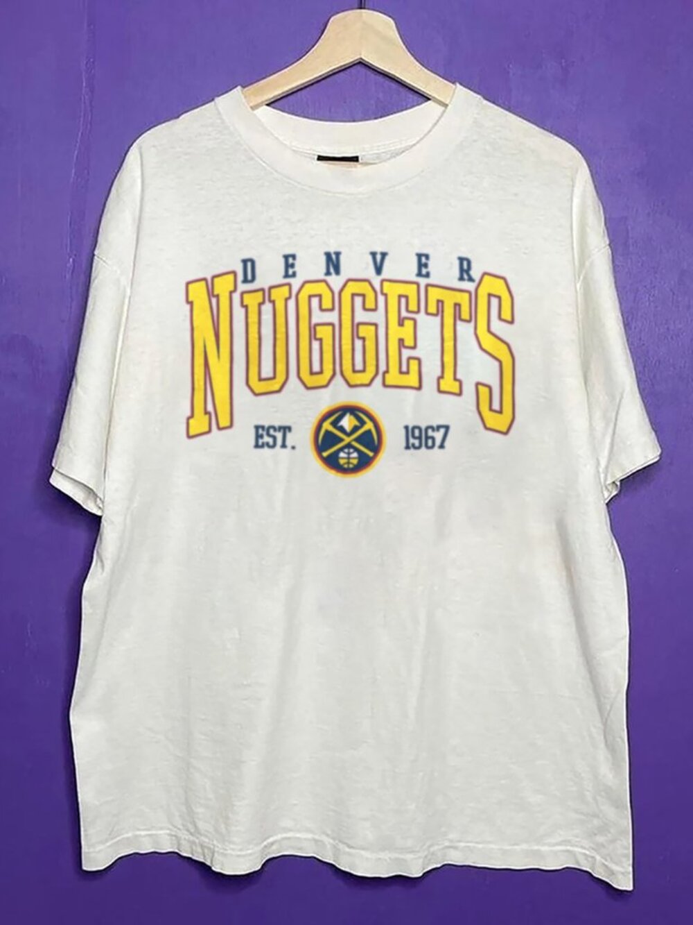 90s Vintage Denver Nuggets Shirt, Retro NBA Denver Nuggets Basketball Shirt Tee
